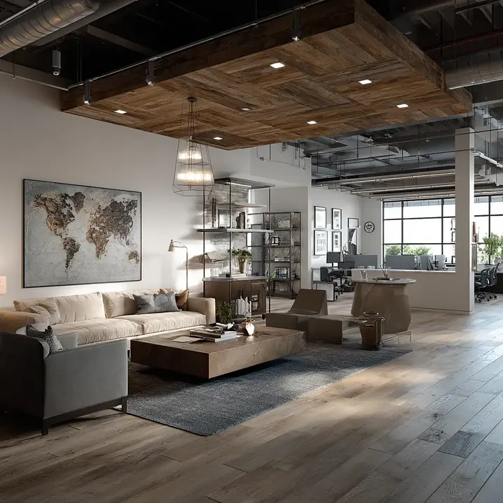 Open-plan commercial interior with floor-to-ceiling glass partitions and storefront windows, by Glass Squad